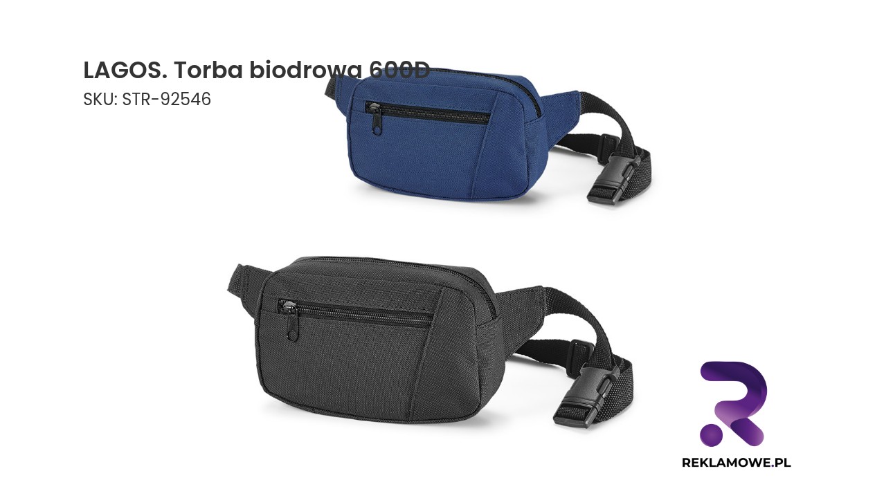 Torba biodrowa LAGOS wykonana z materiału 600D