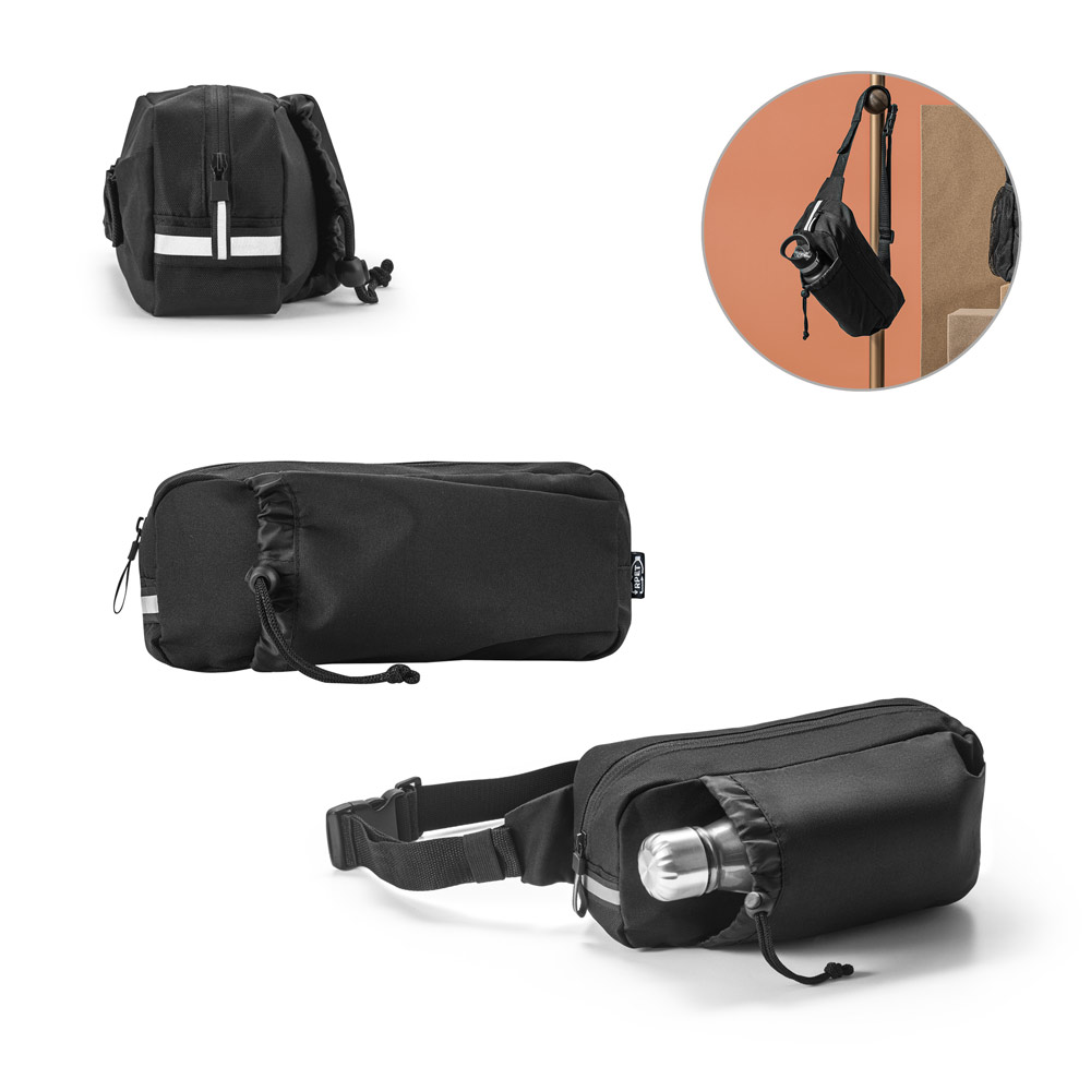 DELFOS POUCH. Torba biodrowa z 300D poliestru pochodzącego i 600D poliestru pochodzącego z elementami odblaskowymi 92091_set