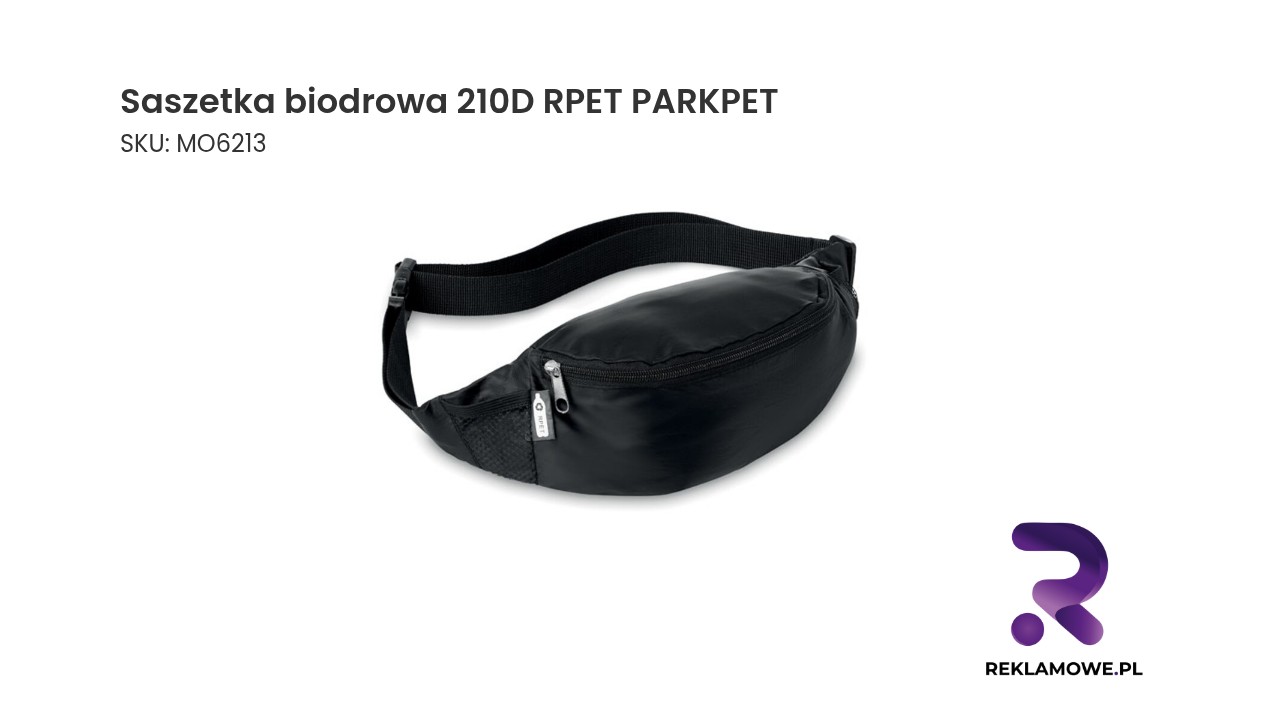 Saszetka biodrowa 210D RPET PARKPET Saszetka biodrowa 210D RPET PARKPET – ekologiczna saszetka na biodra z materiału z recyklingu