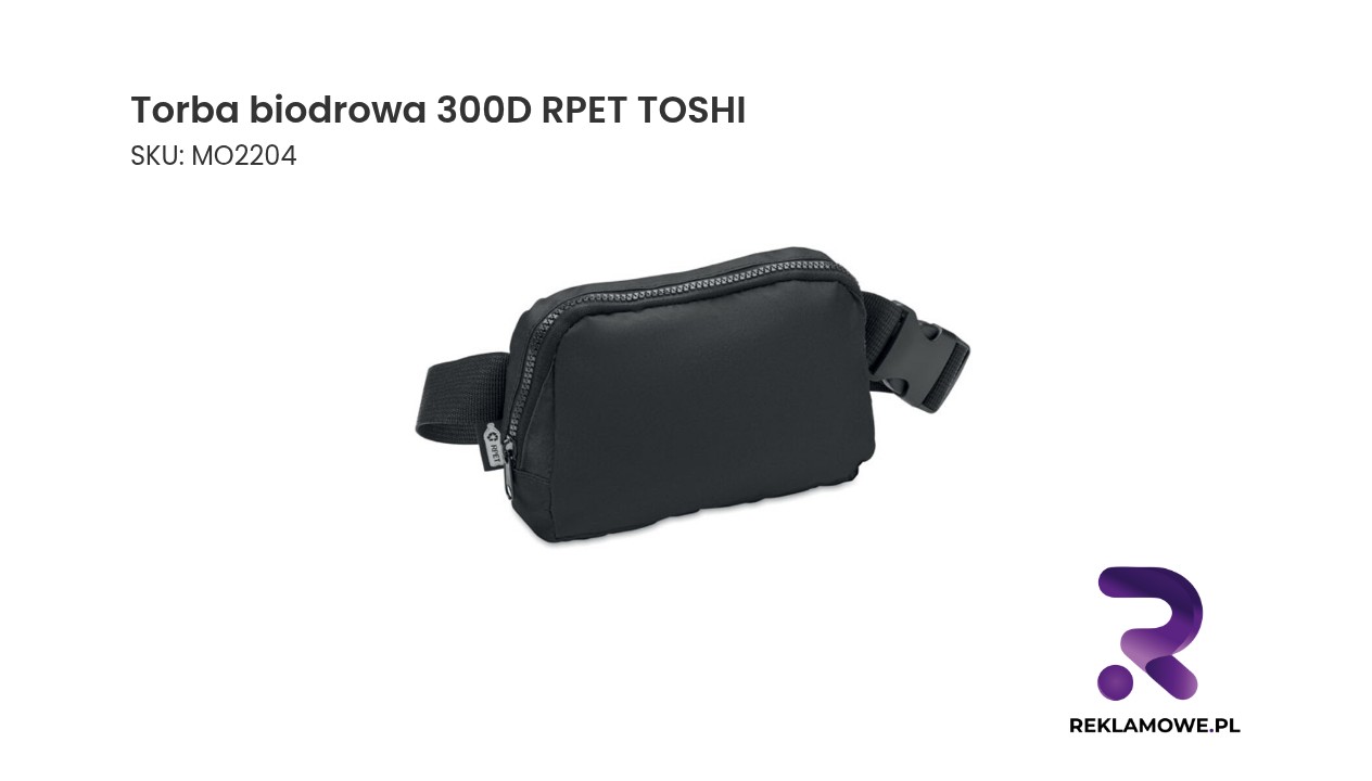 Torba biodrowa 300D RPET TOSHI Torba biodrowa 300D RPET TOSHI – ekologiczna nerka na co dzień