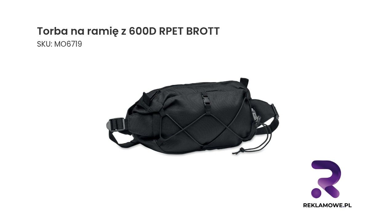Torba na ramię z 600D RPET BROTT Torba na ramię z materiału 600D RPET BROTT – ekologiczna torba na co dzień