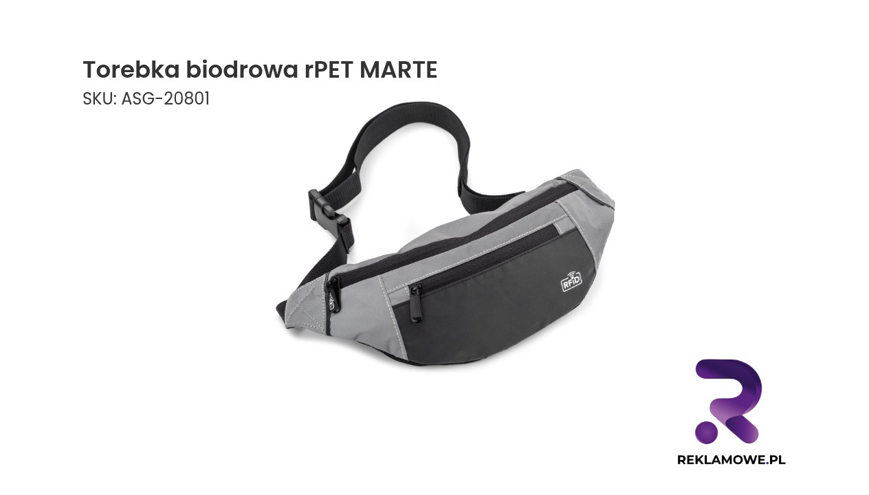 Torebka biodrowa rPET MARTE Torebka biodrowa rPET MARTE – ekologiczna saszetka na pas z materiału z recyklingu